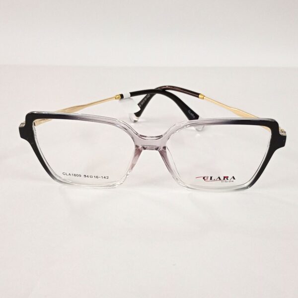 CLARA Ref. CLA1809 54/16, combinación negro y cristal traslucido, brazo metálico dorado