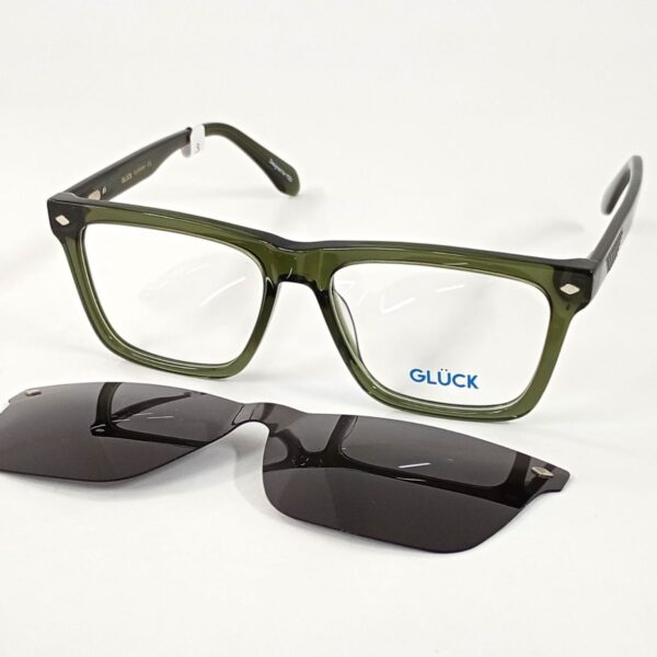 GLUCK Ref.G5902 56/17, color verde traslucido,acetato , con sobrepuesto