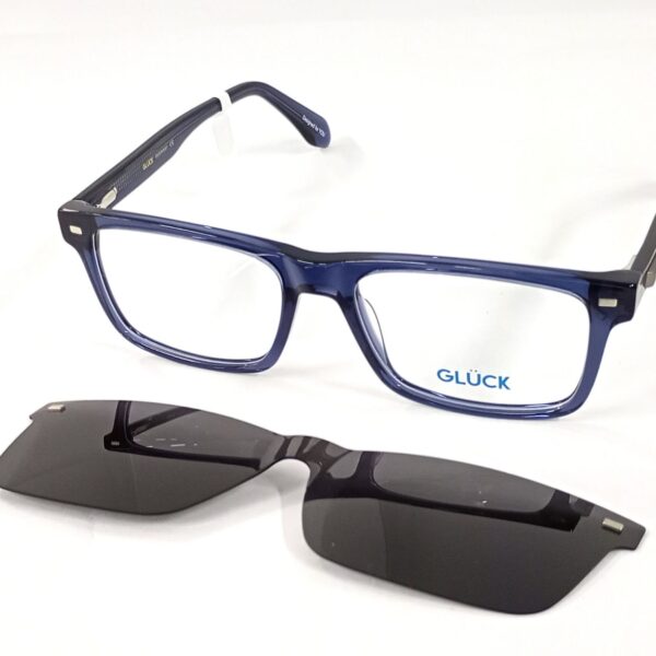 GLUCK Ref.G5910 56/18, color azul traslucido,acetato, con sobrepuesto.