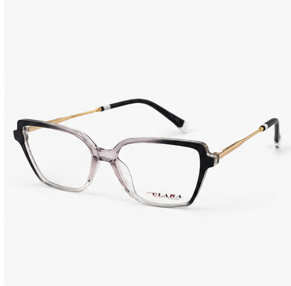 CLARA Ref. CLA1807 52/15, combinación negro y cristal traslucido, brazo metálico dorado