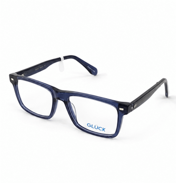 GLUCK Ref.G5910 56/18, color azul traslucido,acetato, con sobrepuesto.