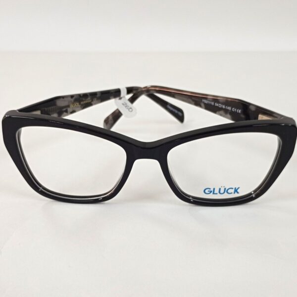GLÜCK,  Ref. YG1113 54/16 Color negro, brazos print. gris, acetato
