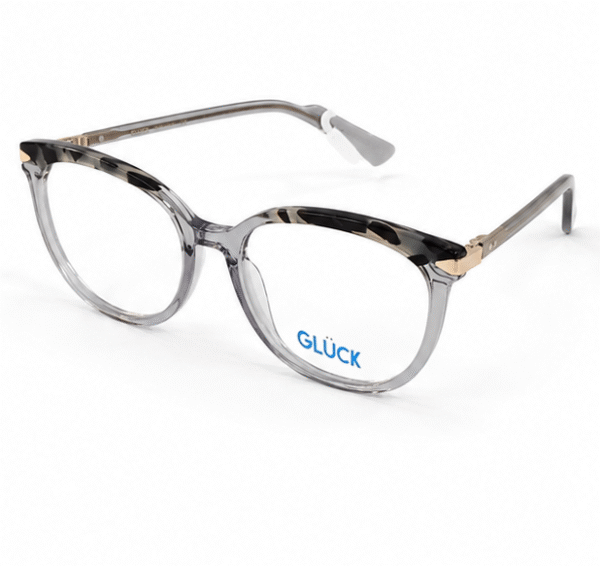 GLUCK Ref.FP2505 53/18, color Gris traslucido, detalle superior animal print, acetato.