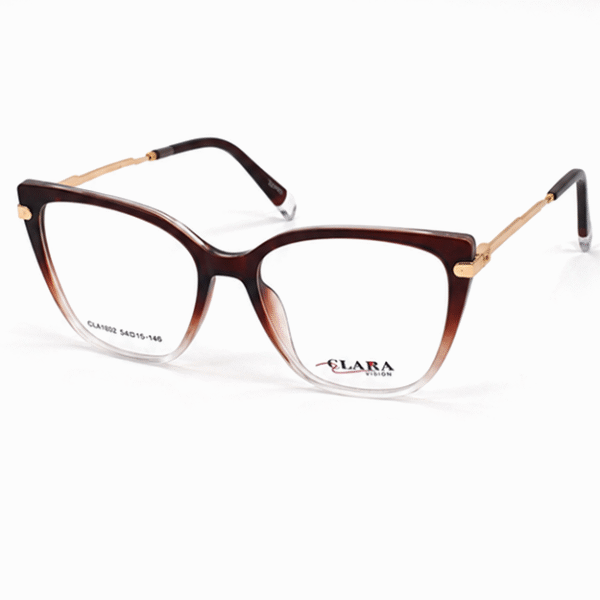 CLARA Ref. CLA1802 54/15, color café traslucido, brazo metálico dorado