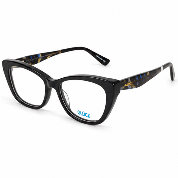 GLÜCK, Ref. YG1113 54/16 Color negro, brazos print. azul, acetato